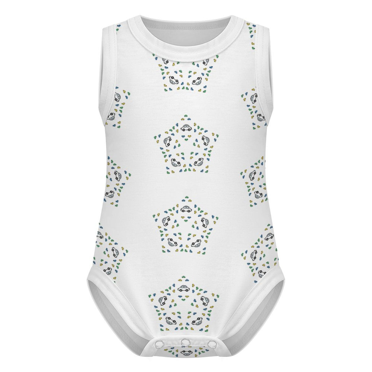 Baby Star Floral Print Sleeveless Cotton Romper