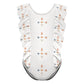 Girls' Geometric Print Shoulder Ruffle One-Piece Swimsuit