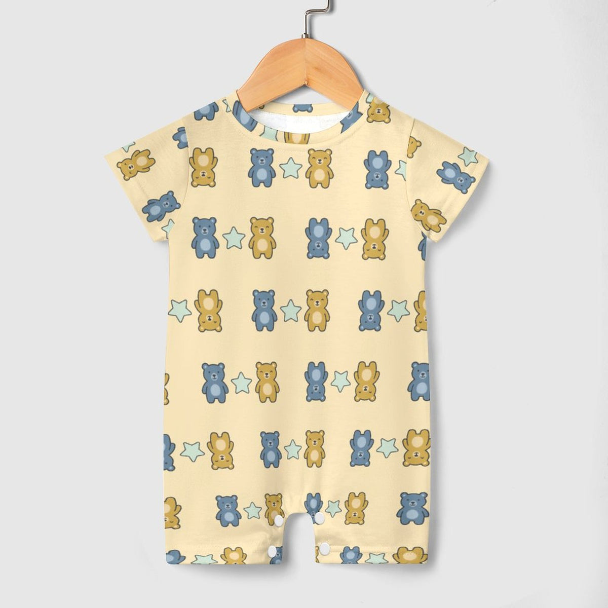 Cute Baby Short Sleeve Bear Print Romper