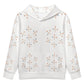 230GSM White Geometric Patterned Kids' Hoodie