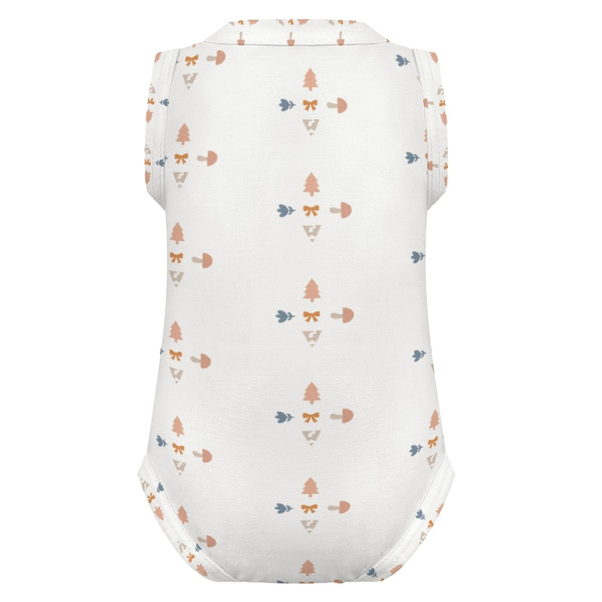 Baby White Patterned Sleeveless Tank Romper