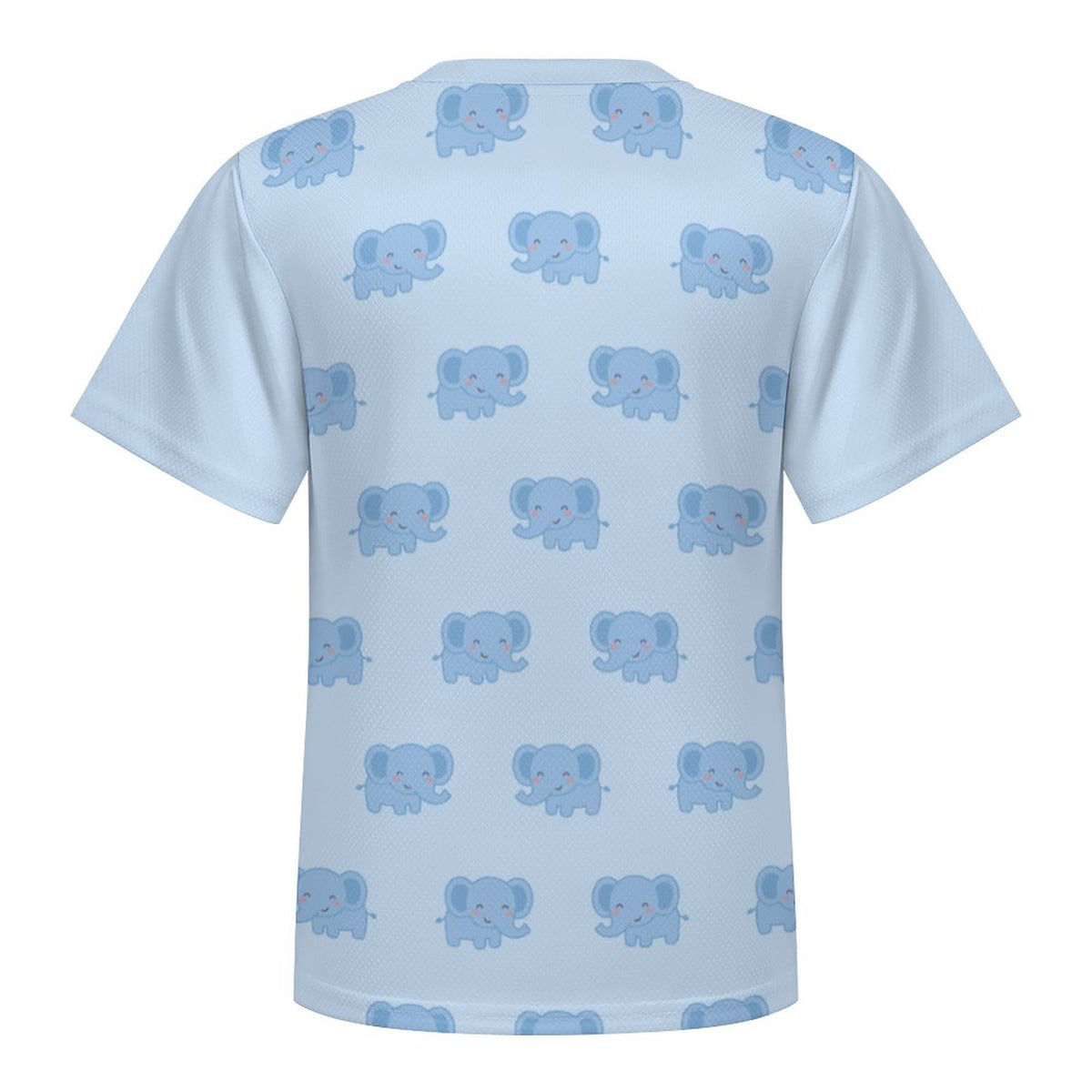 Kids' Cute Elephant Print Light Blue T-Shirt