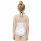 Girls' Geometric Print Halter Neck One-Piece Swimsuit