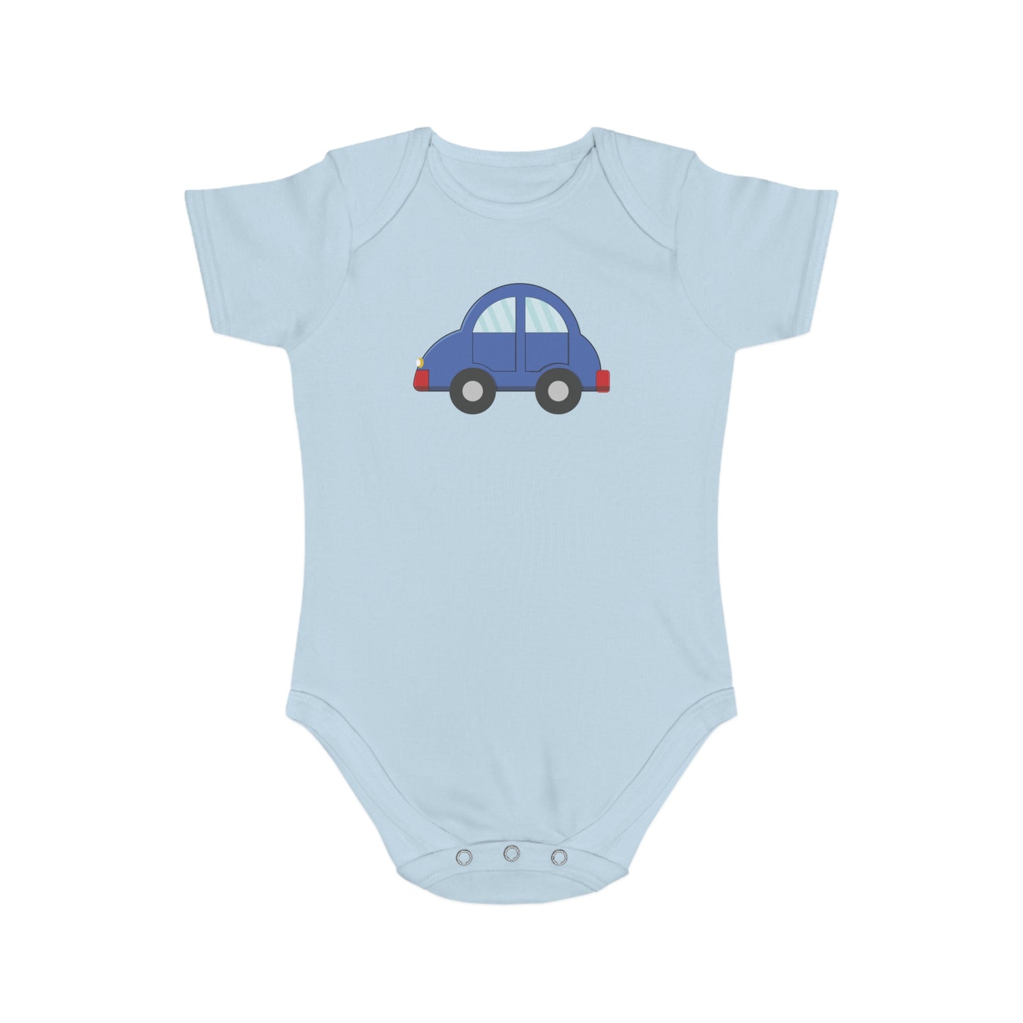 Happy Blue Car design baby bodysuit