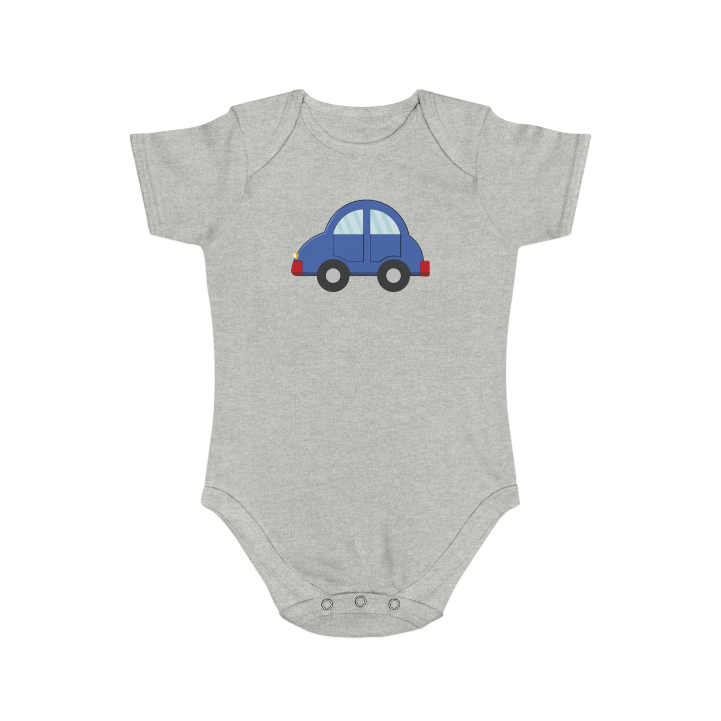 Happy Blue Car design baby bodysuit