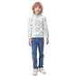 Kids' White Star Print Pullover Hoodie with Pocket