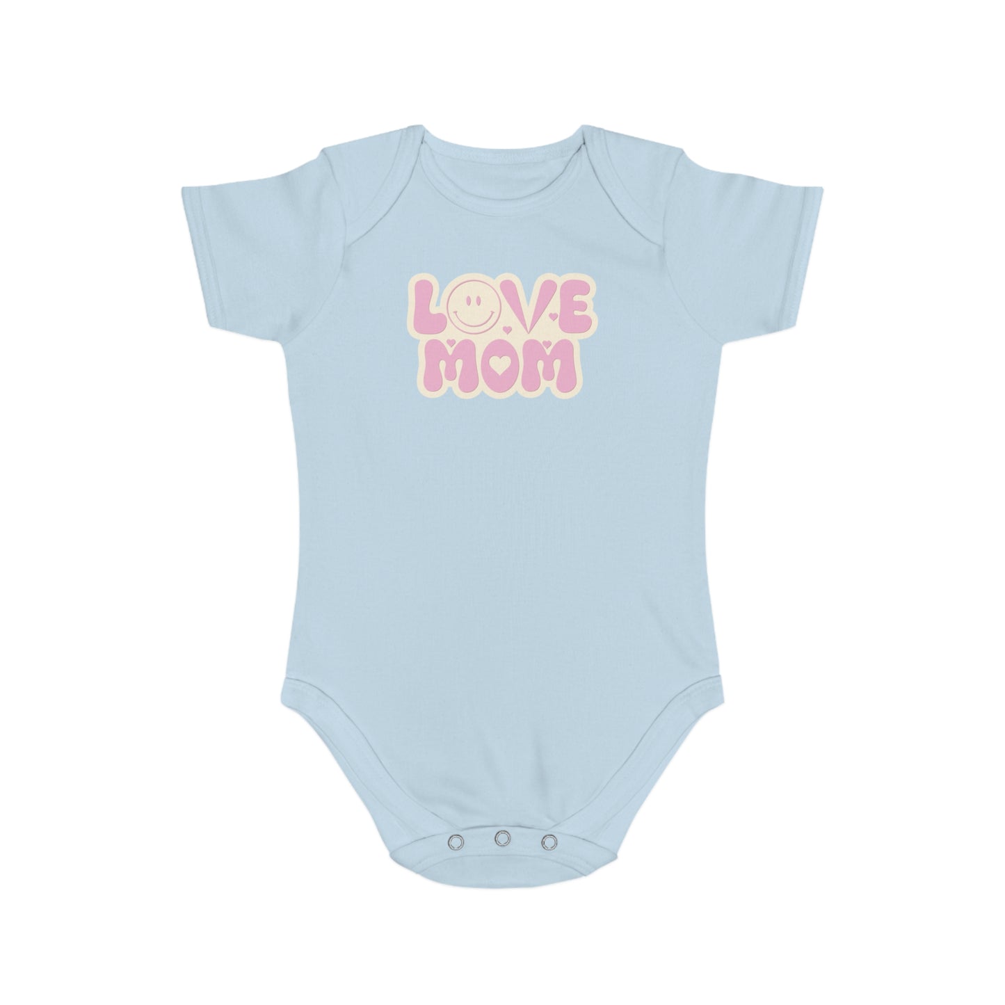 Love You Mom design baby bodysuit 	Love You Mom Baby Bodysuit | Heartfelt Cotton Infant Outfit