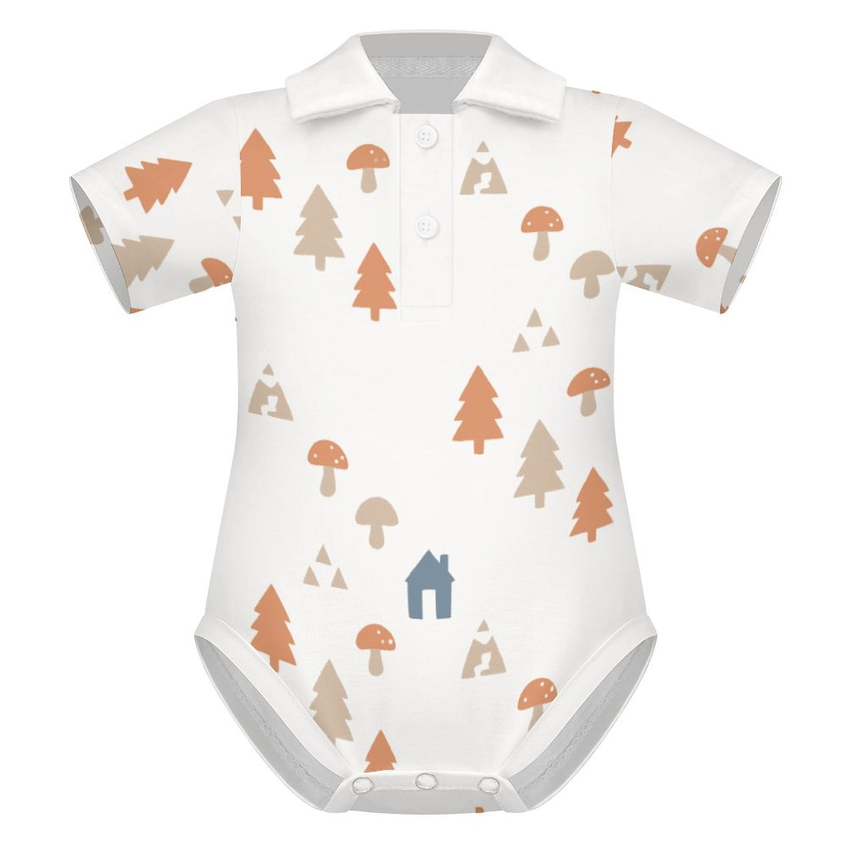 Baby Woodland Print Polo Romper
