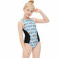 Outer Space High Neck Zip Back Girls Swimsuit