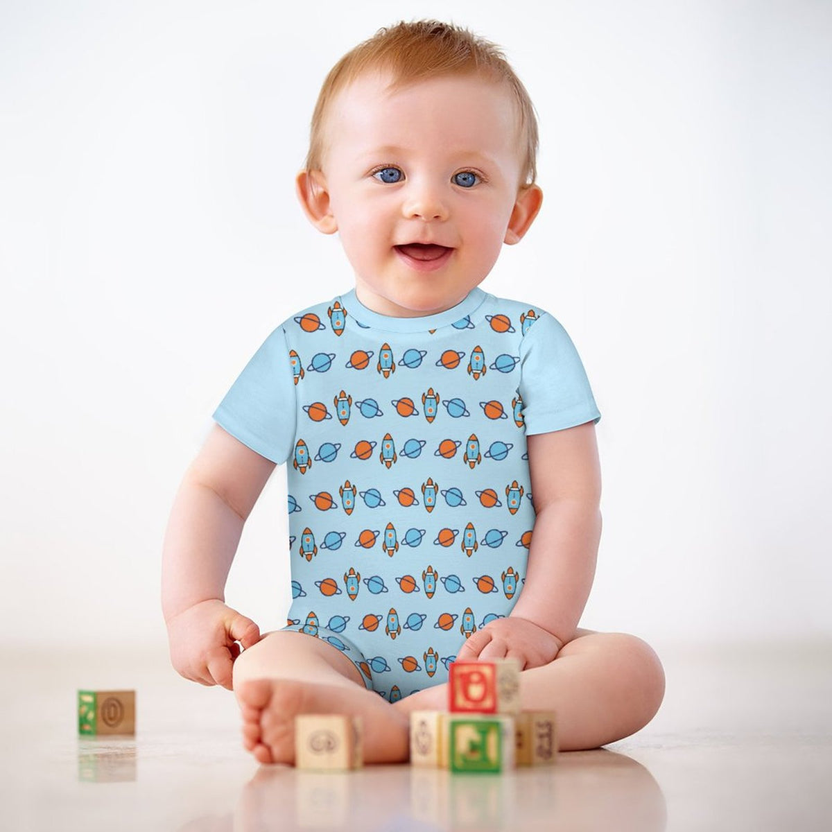 DTG Cotton Short Sleeve Baby Romper | All-Over Print