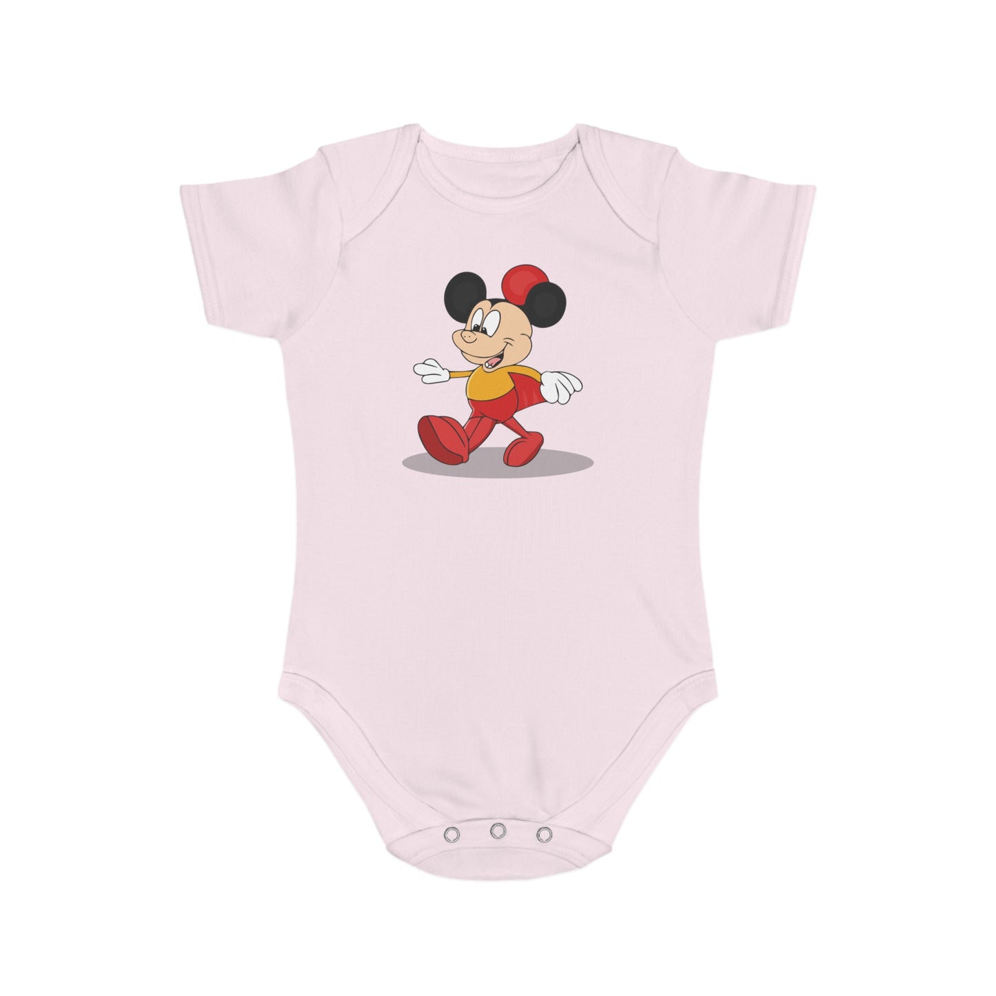 Cheerful Mouse design baby bodysuit