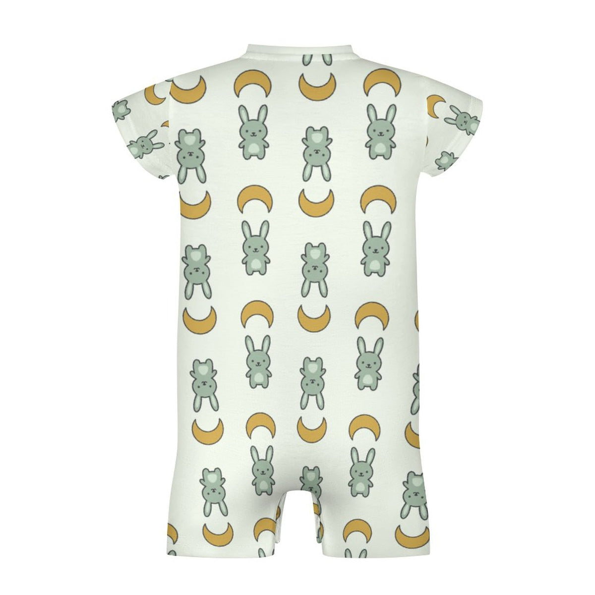 Cute Bunny & Moon Short Sleeve Baby Bodysuit | 180gsm
