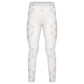 Girls' White Geometric Print Activewear Leggings