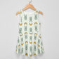 Cute Bunny & Moon Print Girls Tank Dress | Custom AOP