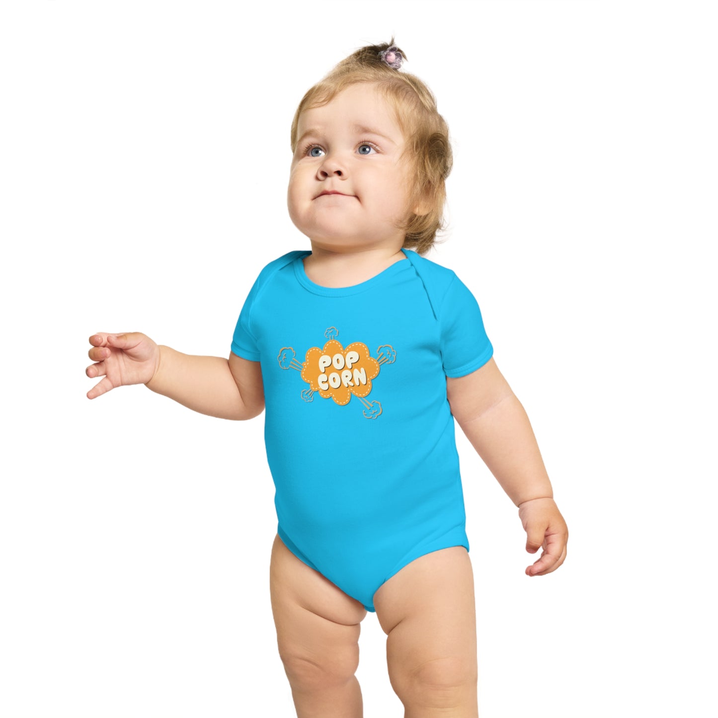 cute popcorn design baby bodysuit