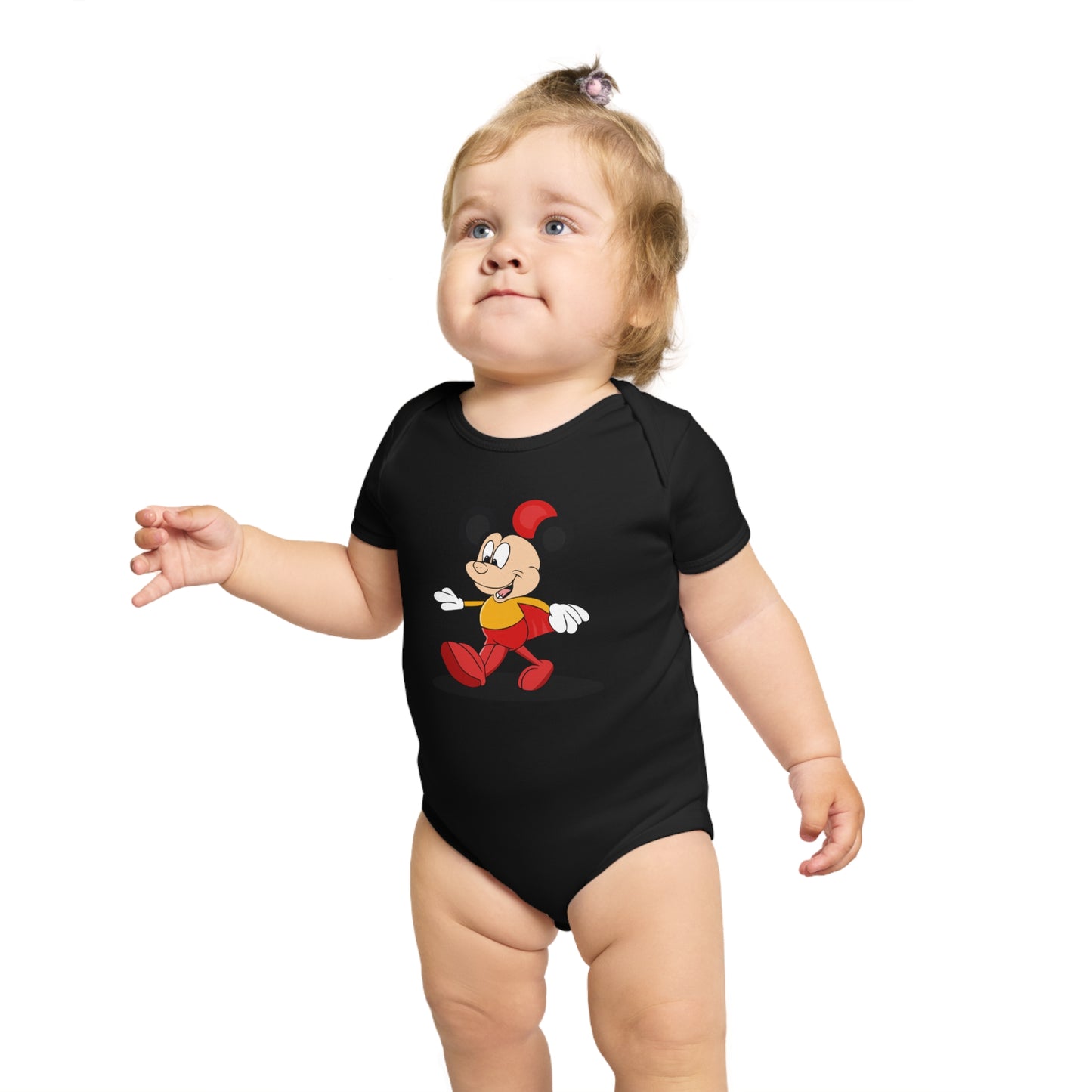 Cheerful Mouse design baby bodysuit