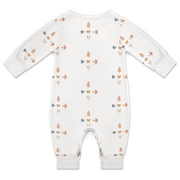 Baby White Geometric Motif Lightweight Romper