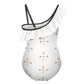 Girls' Geometric Print One-Shoulder Ruffle Swimsuit