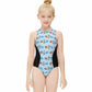 Outer Space High Neck Zip Back Girls Swimsuit