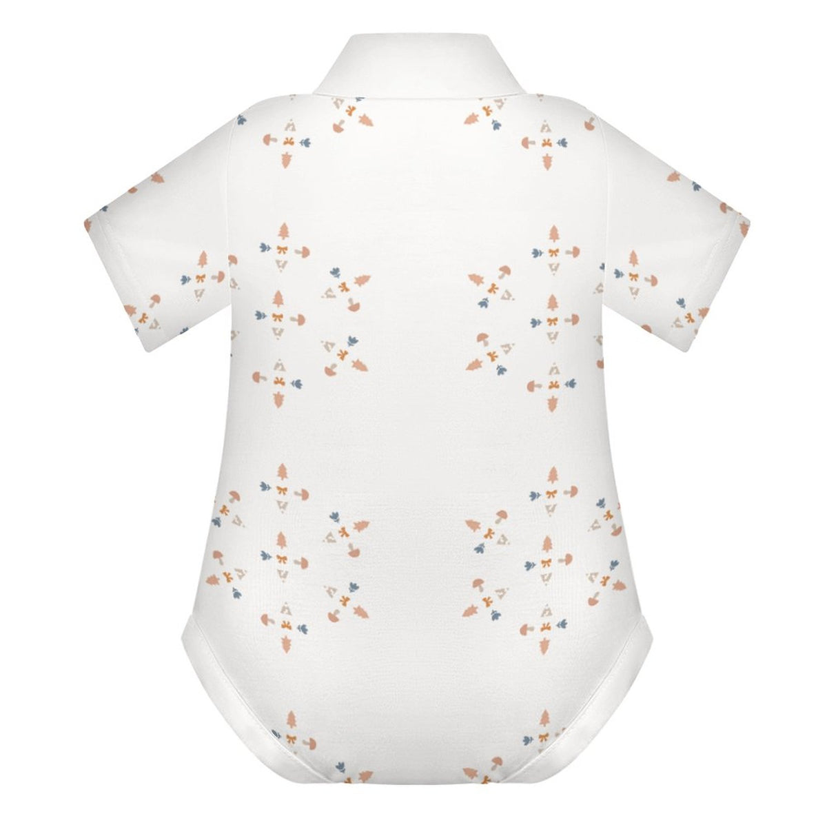 Cute Geometric Motif Short Sleeve Polo Baby Romper