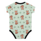 Cute Fox Print Short Sleeve Baby Romper | 220gsm