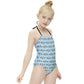Outer Space Rocket Halter One-Piece Girls Swimsuit