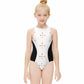 Girls' Geometric Print Athletic One-Piece Swimsuit