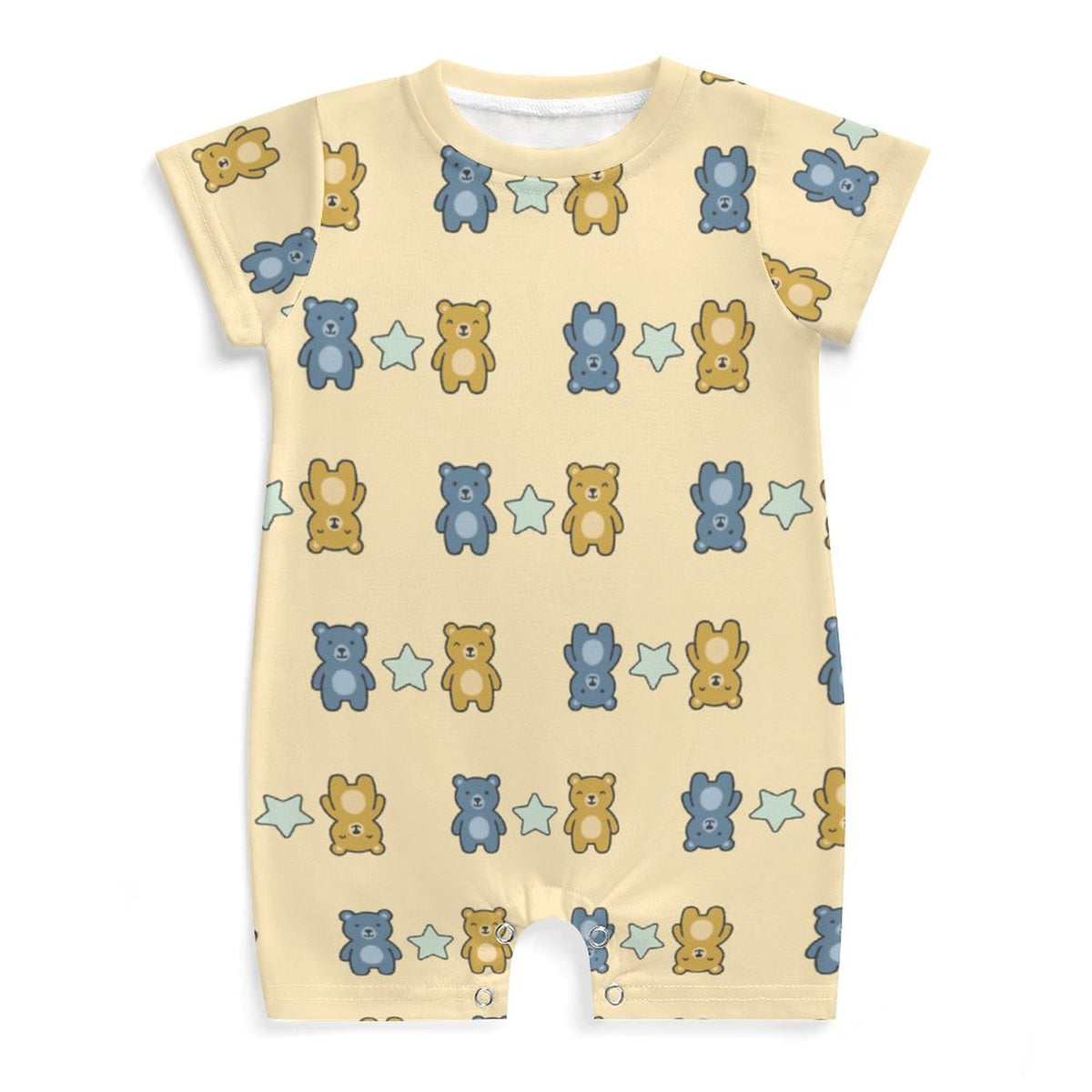 Cute Teddy Bear Short Sleeve Baby Bodysuit | 180gsm