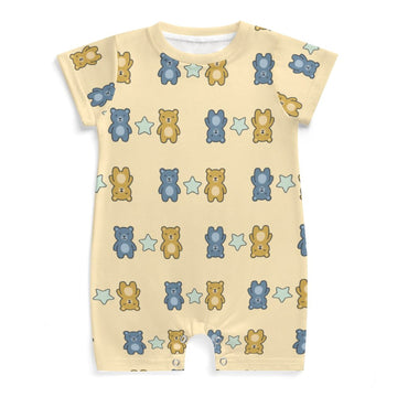 Cute Teddy Bear Short Sleeve Baby Bodysuit | 180gsm