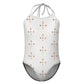 Girls' White Geometric Patterned Tie-Neck Swimwear