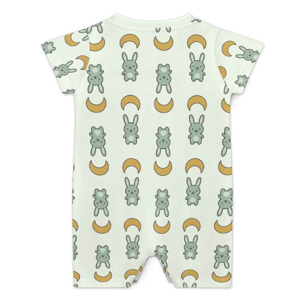 Cute Bunny & Moon Short Sleeve Baby Bodysuit | 180gsm