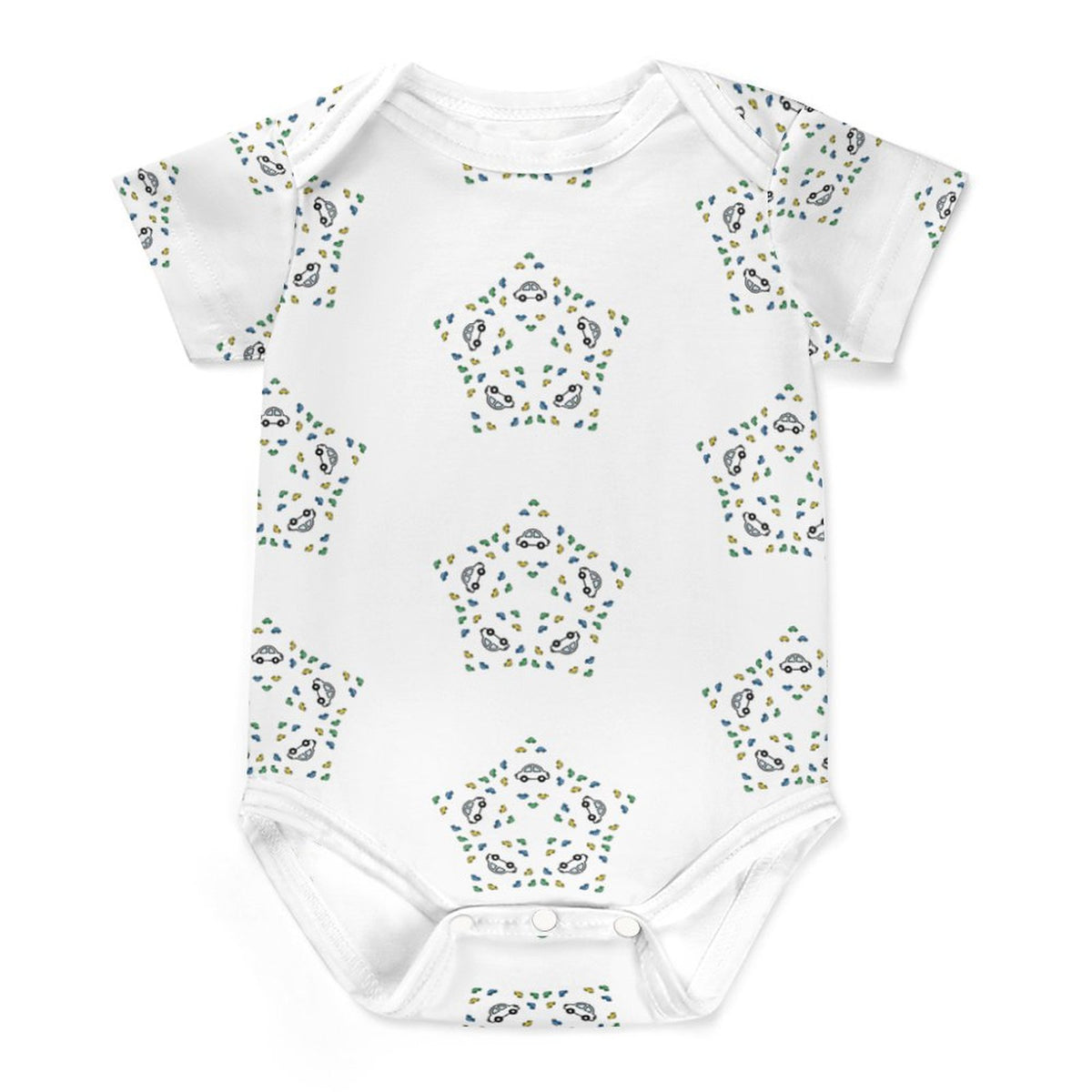 Geometric Star Cotton Short Sleeve Baby Onesie