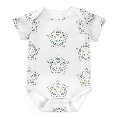 Geometric Star Cotton Short Sleeve Baby Onesie