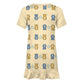 Cute Teddy Bear Girls Short Sleeve Dress | Custom AOP