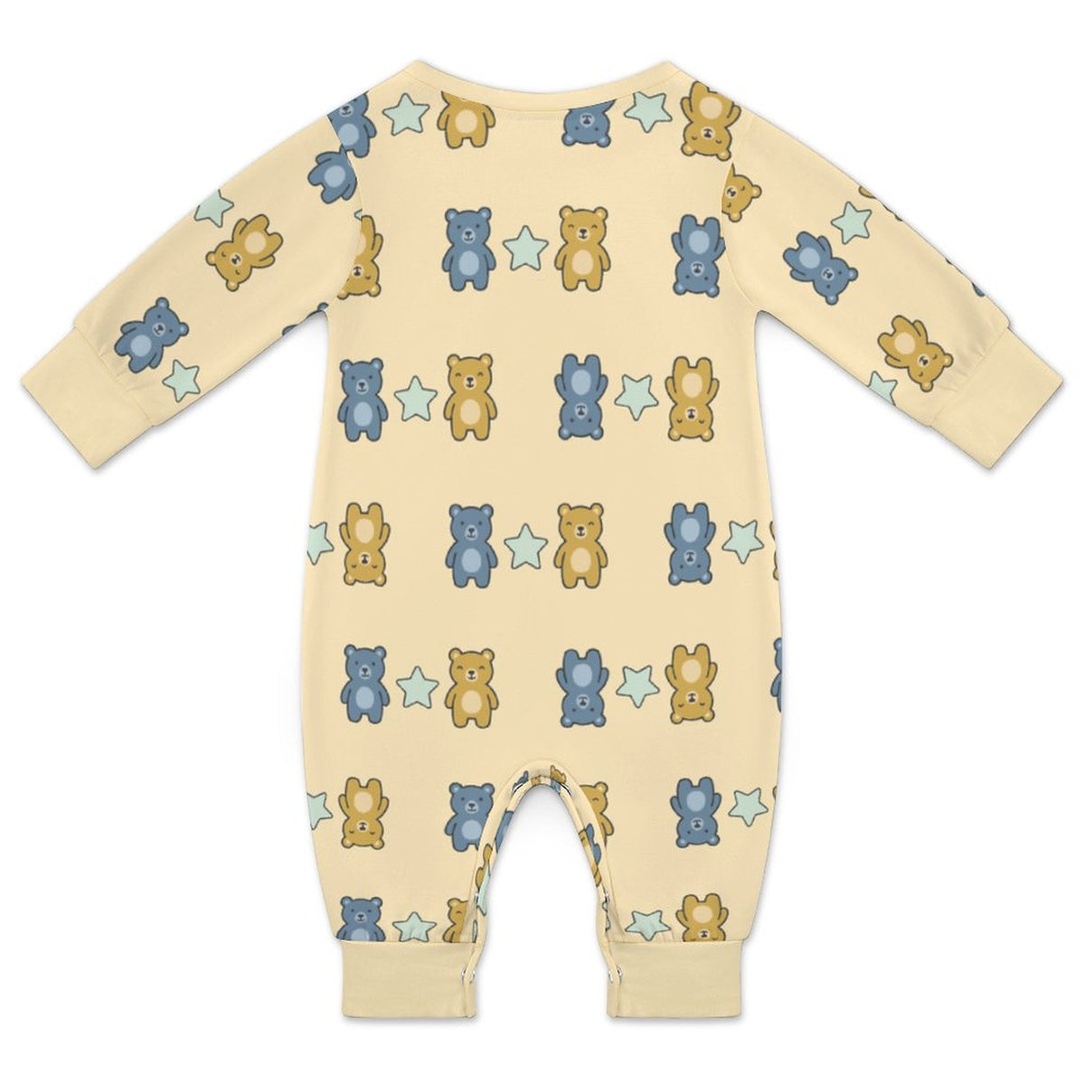 Teddy Bear Print Long Sleeve Baby Romper | Custom AOP