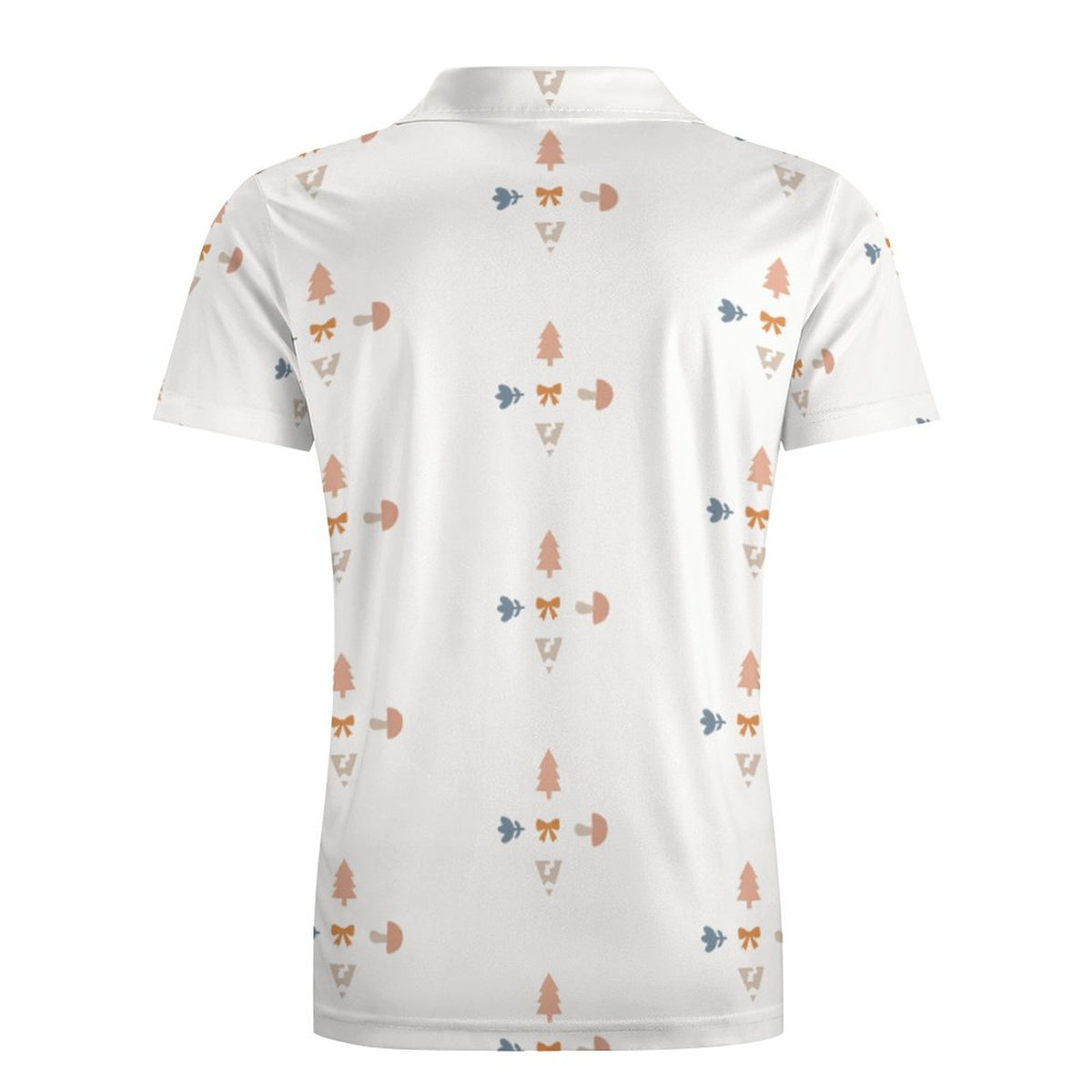 Boys' White All-Over Geometric Motif Polo Shirt