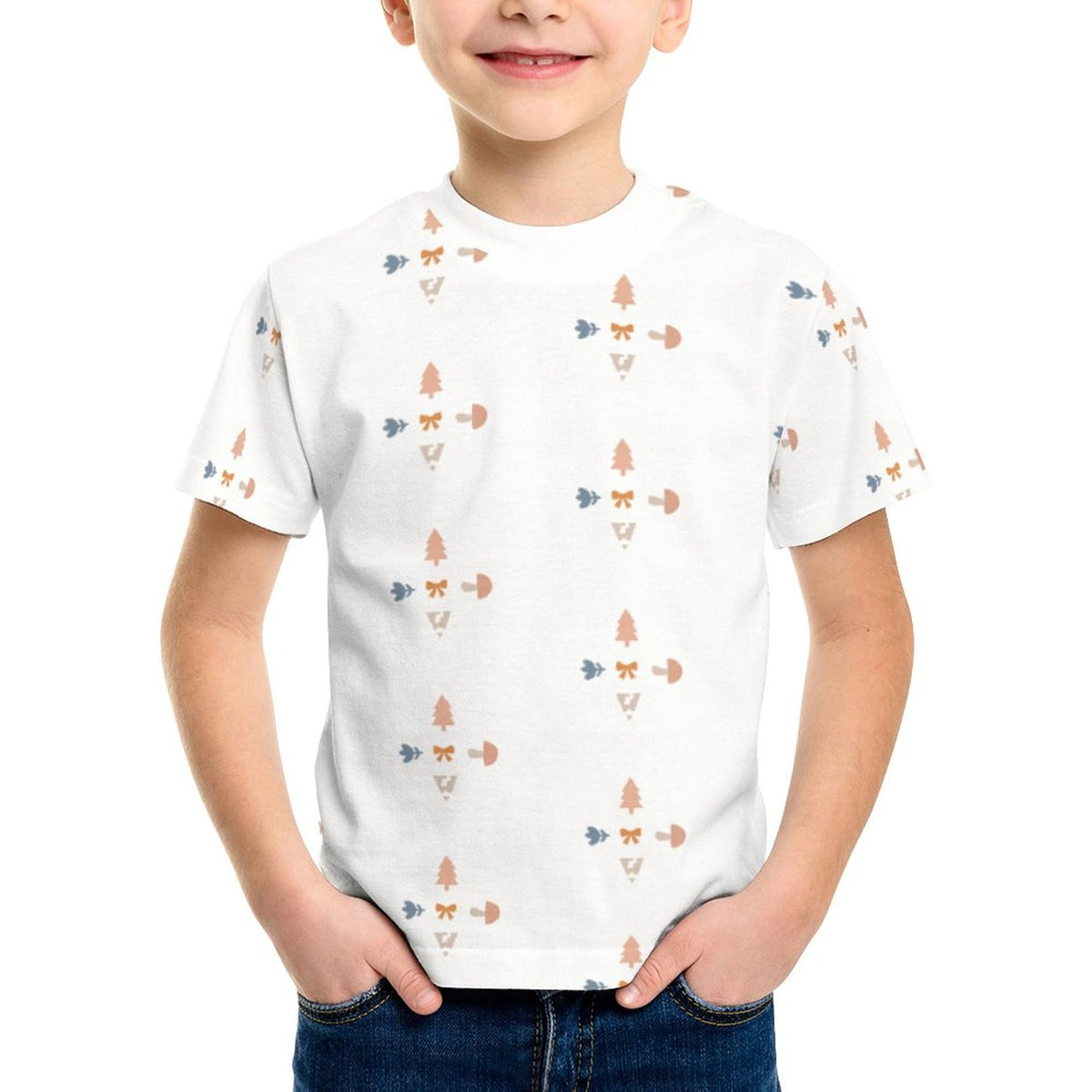 Teens' Geometric Print Short Sleeve T-Shirt