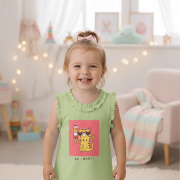 Ice Cream Cat Ruffle Tank