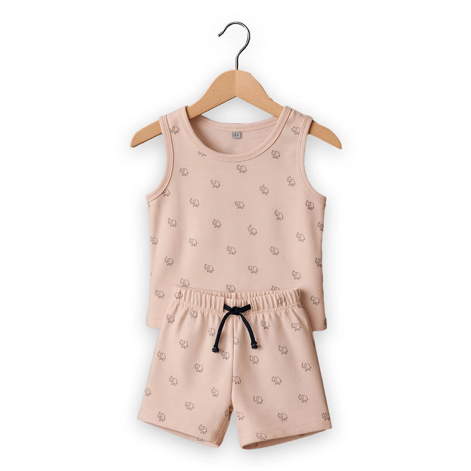 Mini Elephant Print Tank & Shorts Set