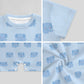190GSM Light Blue Elephant Baby Cotton Romper