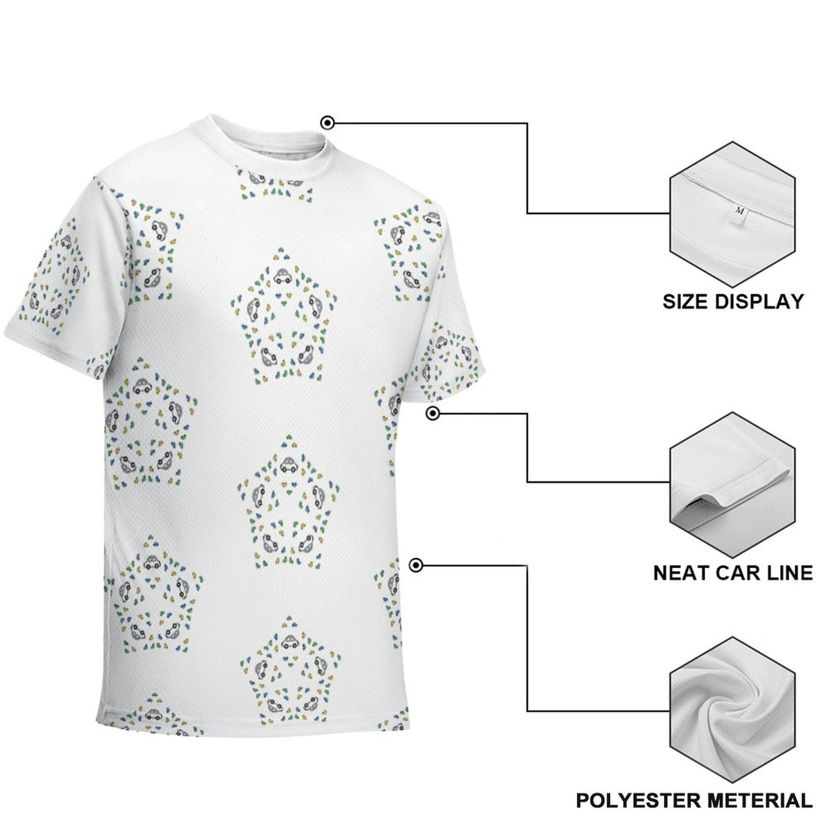 Teens' Geometric Star Print Short Sleeve T-Shirt