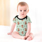Cute Fox Print Short Sleeve Baby Romper | 220gsm