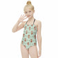 Cute Fox Print Halter Girls Swimsuit | One-Piece AOP