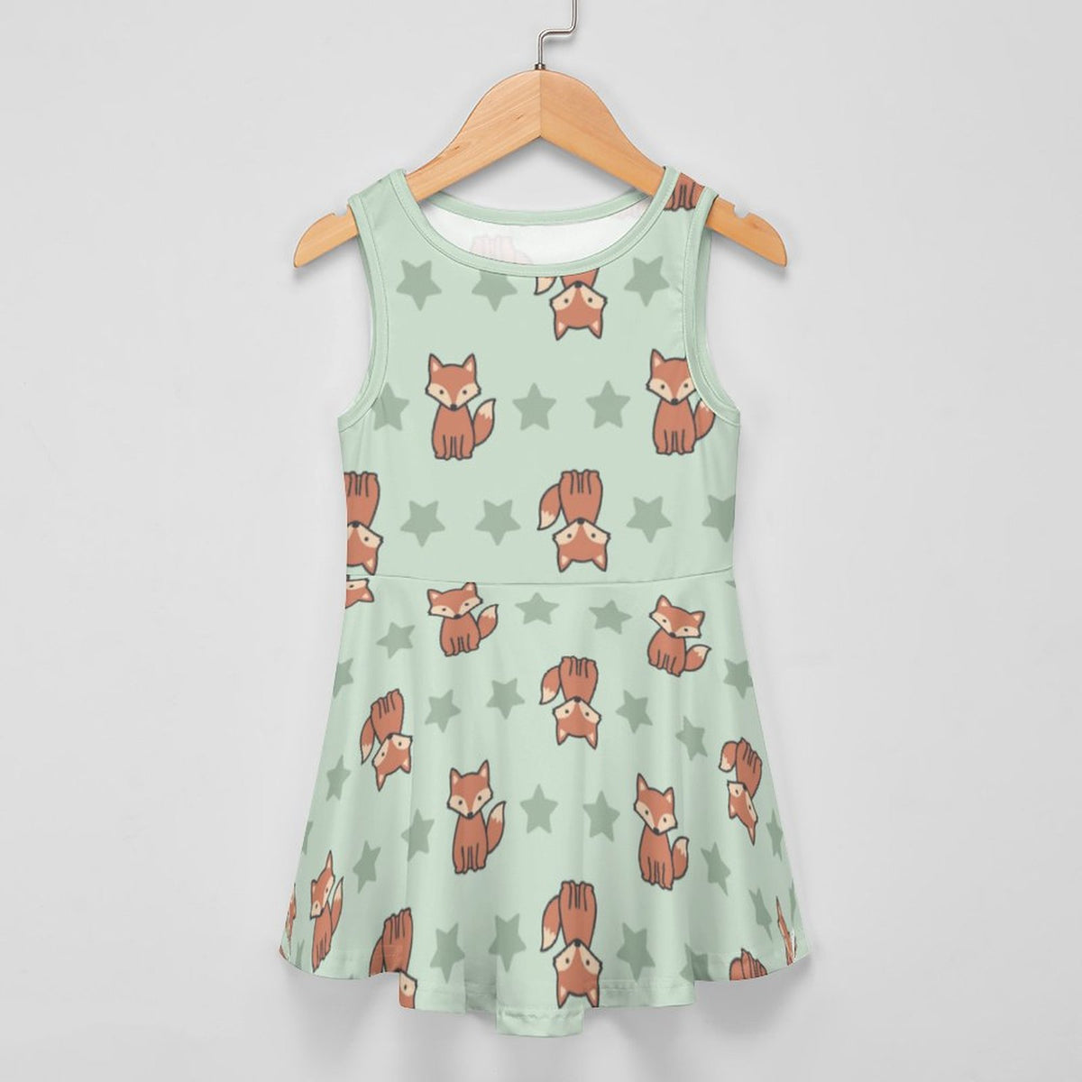 Cute Fox Print Girls Tank Dress | Custom All-Over Print