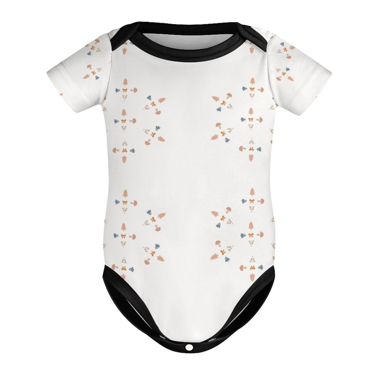 Cotton Baby Geometric Print Short Sleeve BoySuit