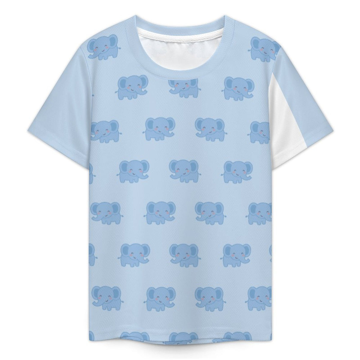 Kids' Cute Elephant Print Light Blue T-Shirt