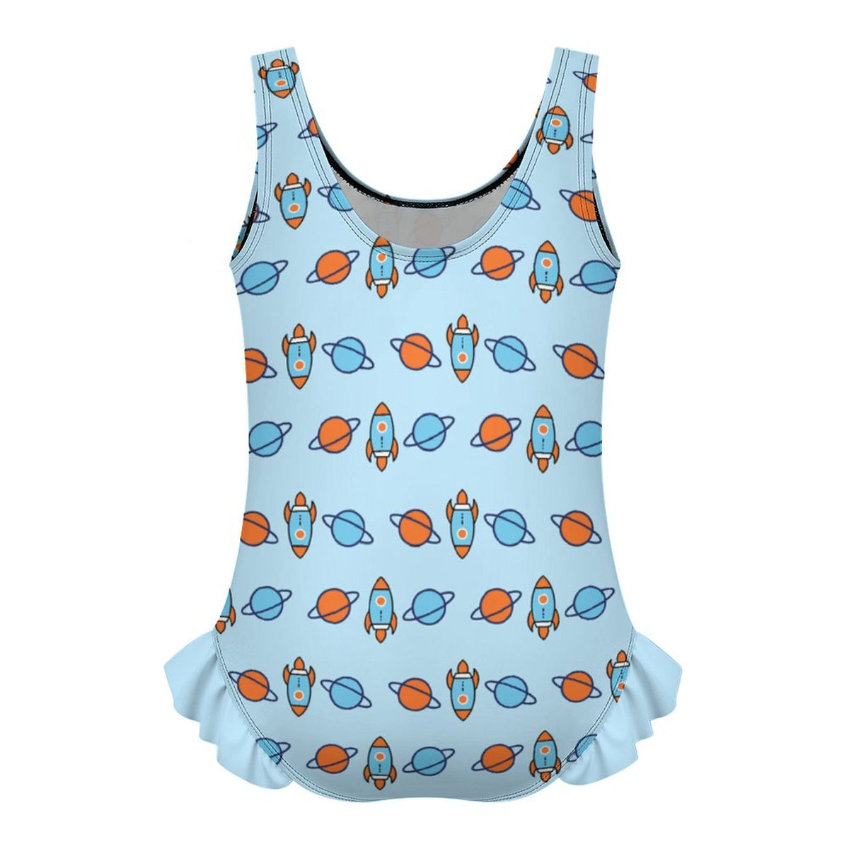 Custom Girls Ruffle One Piece Swimsuit | All-Over Print
