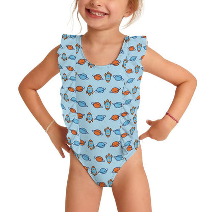 Custom Girls Hawaiian Ruffle Swimsuit | All-Over Print
