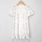 Girls' Geometric Print Short Sleeve Ruffled Dress