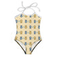 Cute Teddy Bear Spaghetti Strap Girls Swimsuit | AOP